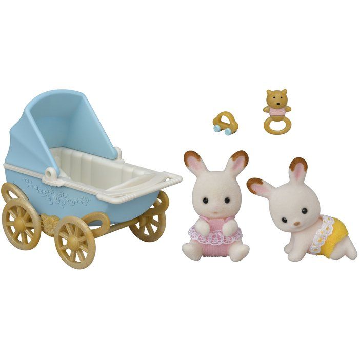 Mini univers Les Jumeaux Lapin Et Poussette Double Sylvanian Families Le Jouet - vue 2
