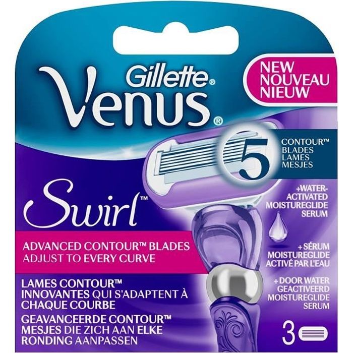 GILLETTE Lames VENUS SWIRL (pack de 3) - Cdiscount Au quotidien