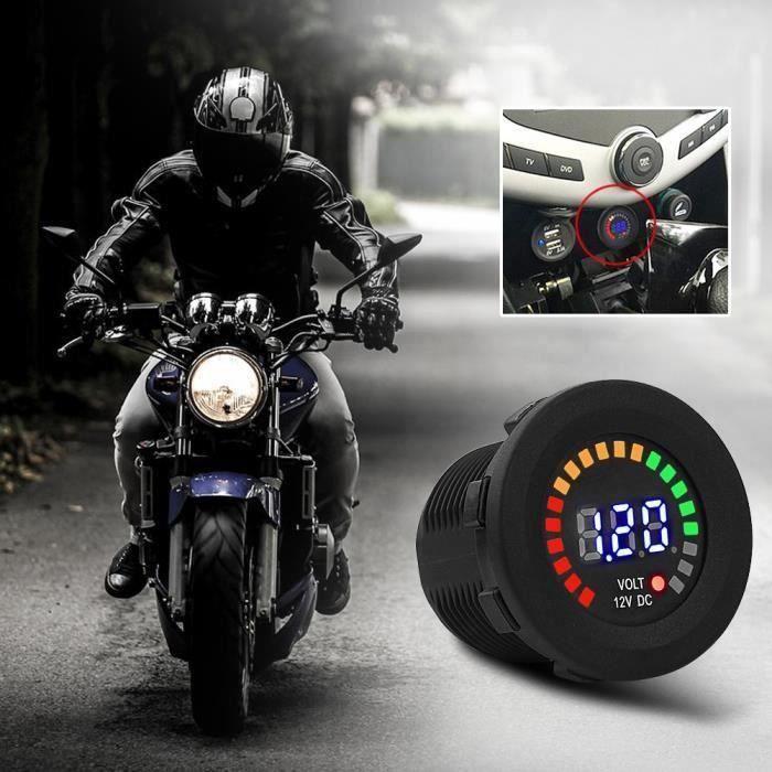 Voltmètre Moto Multifonction étanche Rouge – Affichage Numérique, Universel, Neuf