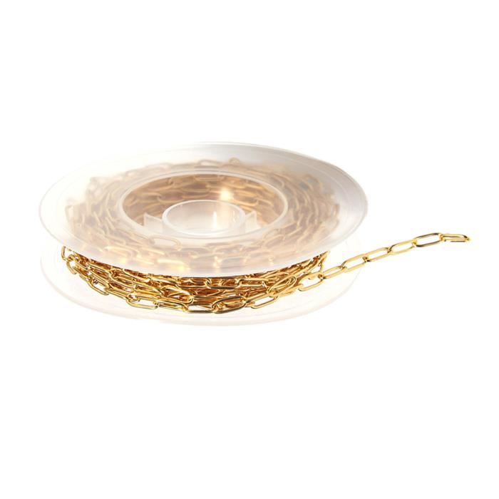 Chaine King 6.6 mm maille byzantine en acier inoxydable plaqué or jaune - Bijouterie Langlois