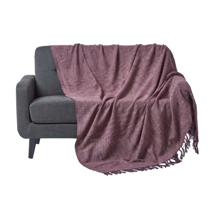 Jeté de lit ou de canapé Mauve Nirvana en coton 255 x 360 cm Jeté de lit ou de canapé Mauve Nirvana en coton 255 x 360 cm