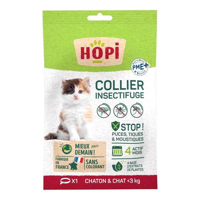 Meilleurs prix pour HOPI Collier Anti Puces pour Chat et Chaton moins de 3 kg - Taille 35cm - 4 mois de Protection Antiparasitaire - Fabriqué en France
