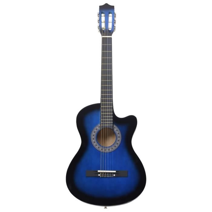 Guitare Acoustique 25 Pouces Pour Enfants – 6 Cordes, Bois De Tilleul – Cadeau Débutant, Léger 440g – Rouge Et Bois