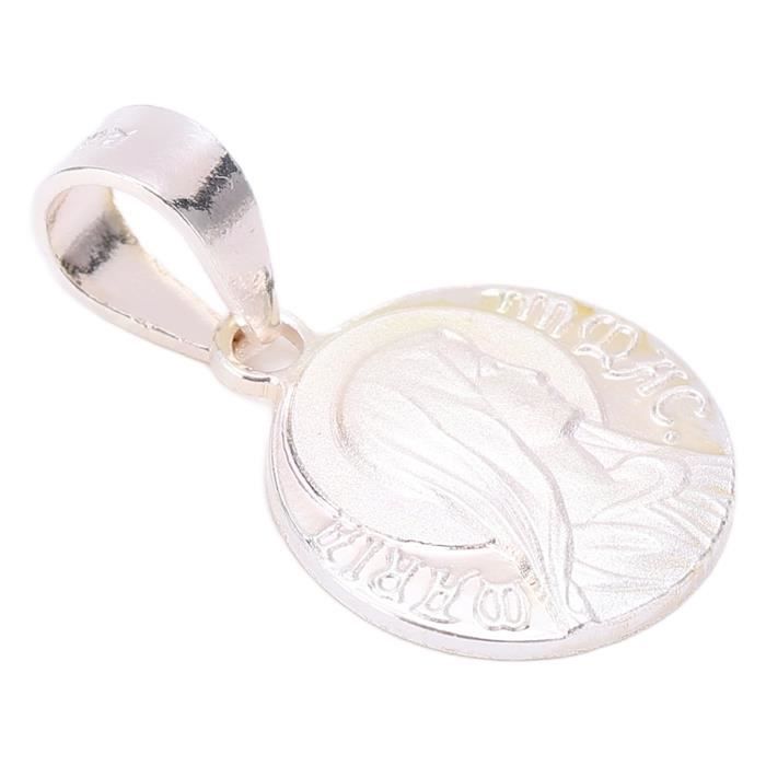 Collier Foi Catholique Pendentif Vierge Marie En Argent 925 - Médaille Catholique Ovale Polie Double Face - Bijou Religieux Homme Femme Charme Vierge Marie Collier Foi Catholique Pendentif Vierge Marie En Argent 925 - Médaille Catholique Ovale Polie Double Face - Bijou Religieux Homme Femme Charme Vierge Marie