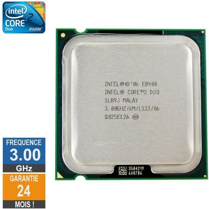  Processeur PC Processeur Intel Core 2 Duo E8400 3GHz SLB9J LGA775 6Mo pas cher
