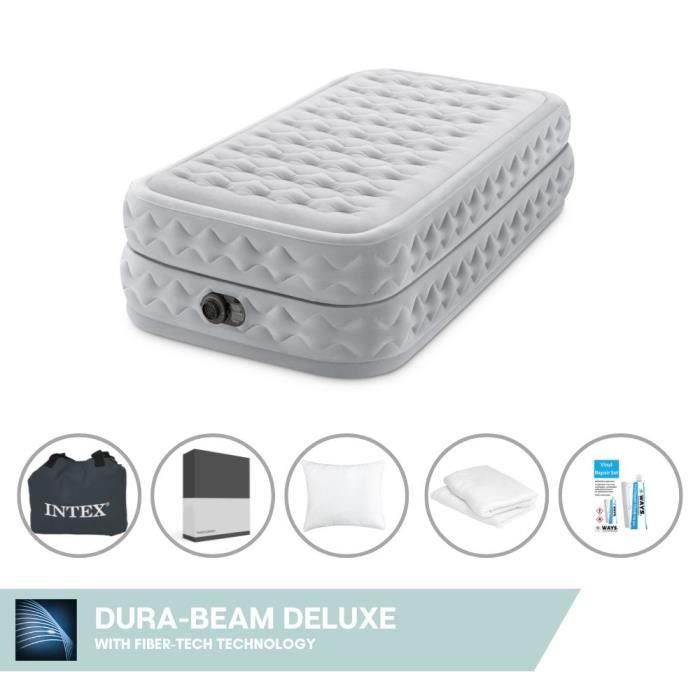 Intex Airbed 99 x 191 x 51 cm Avec pompe intégrée + Accessoires
