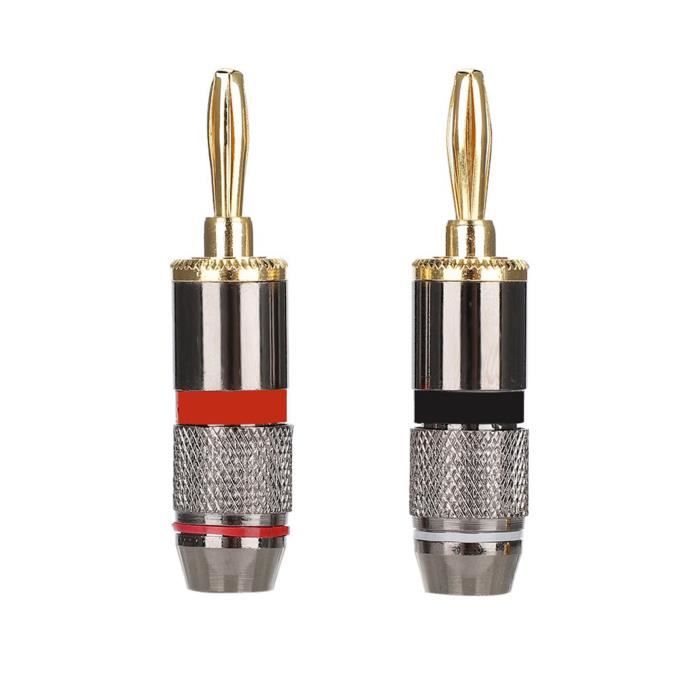 10 - Fiche Banane Isolante En Cuivre, Fiche 4 Mm Nickelée Pour Haut-parleur - Bricolage