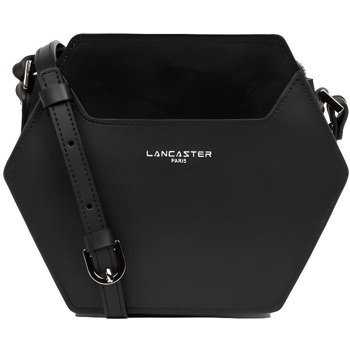Sac à Bandoulière Lancaster Noir - Taille Large 33x27x11 Cm, Doublure Rouge, Occasion Très Bon état