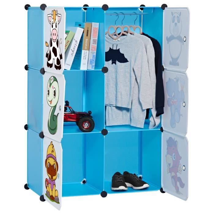 Langria Armoire De Rangement Enfant 6 Cubes En Plastique Etagere