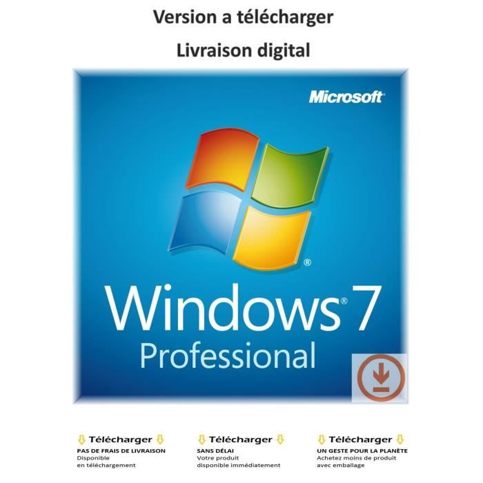 Microsoft Windows 7 Pro Sp1 Version Dematerialisee Prix Pas Cher Cdiscount