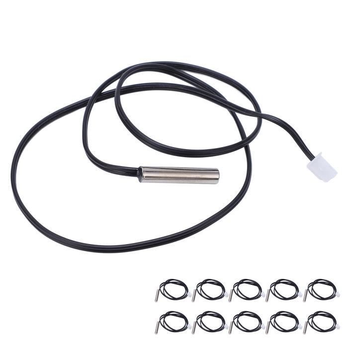 Thermistance NTC 10K ±1% - Sonde étanche 5x30 Mm, Câble 1 M, Plage -40°C à 120°C