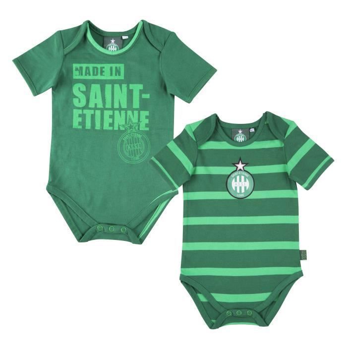 Lot De 2 Bodies Bébé ASSE Les Verts - 24 Mois, Collection Saint-Etienne