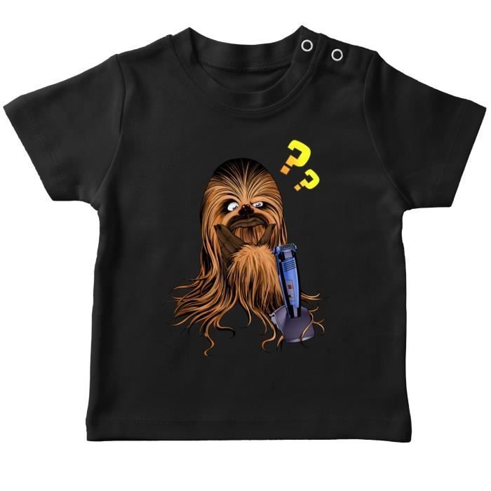 T Shirt Bebe Noir Star Wars Parodique Chewbacca Qu Est Ce Que C Est Que Ce Truc Parodie Star Wars Noir Cdiscount Pret A Porter