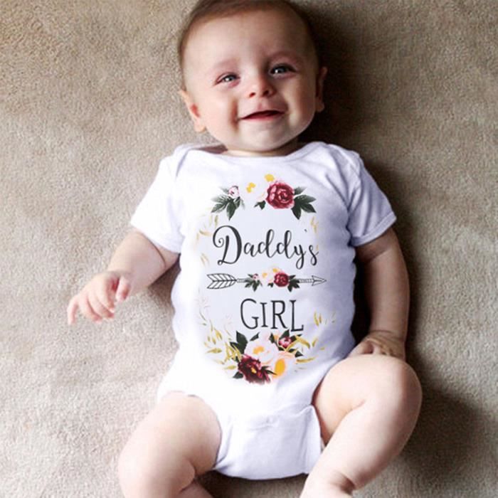 Lettre De Bebe Nouveau Ne Papa Bebe Fille Floral Romper Bodysuit Vetements Blanc Blanc Cdiscount Pret A Porter