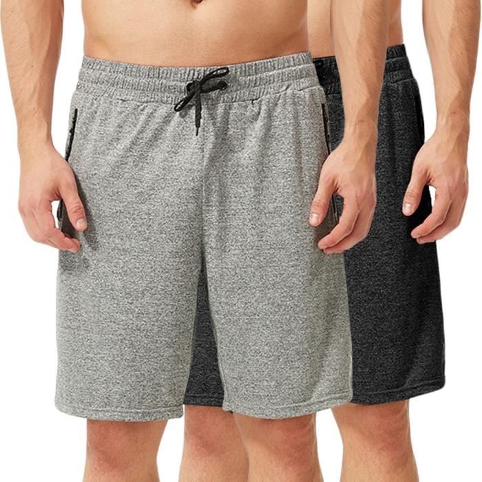 Reebok Short de sport léger pour homme avec cordon élastique à la taille et poches Couture intérieure 23 cm