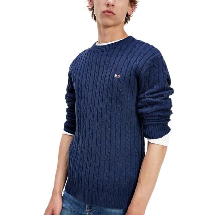 Pull Maille Torsadee Essential Bleu Cdiscount Pret a Porter