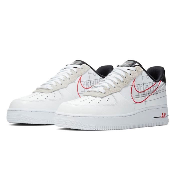 Air force one blanche rouge et noir Sale