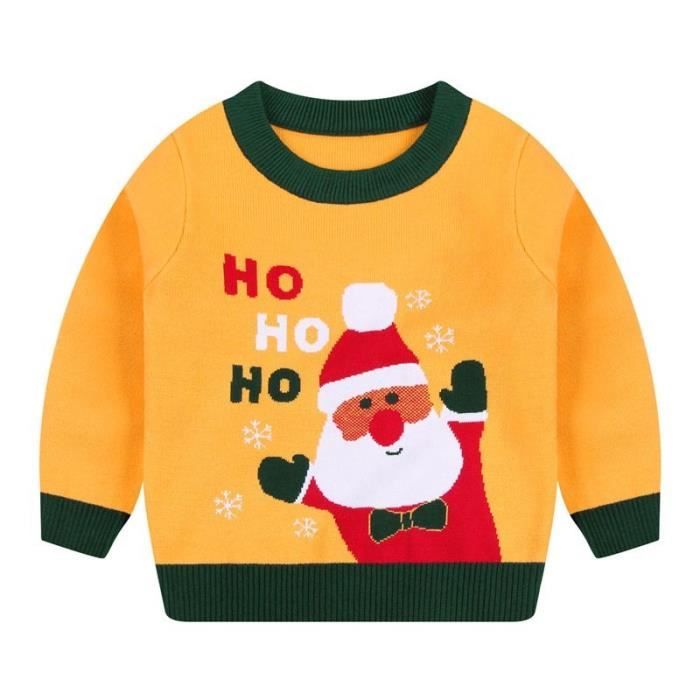 Pull De Noël à Manches Longues Enfants - Tricot Chaud Avec Motifs Dessin Animé