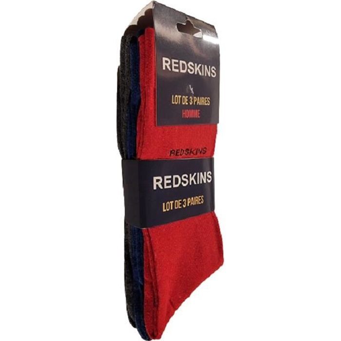 Redskins Lot 6 paire de chaussettes homme rouge bleu et gris Rouge bleu et gris Cdiscount Pret a Porter