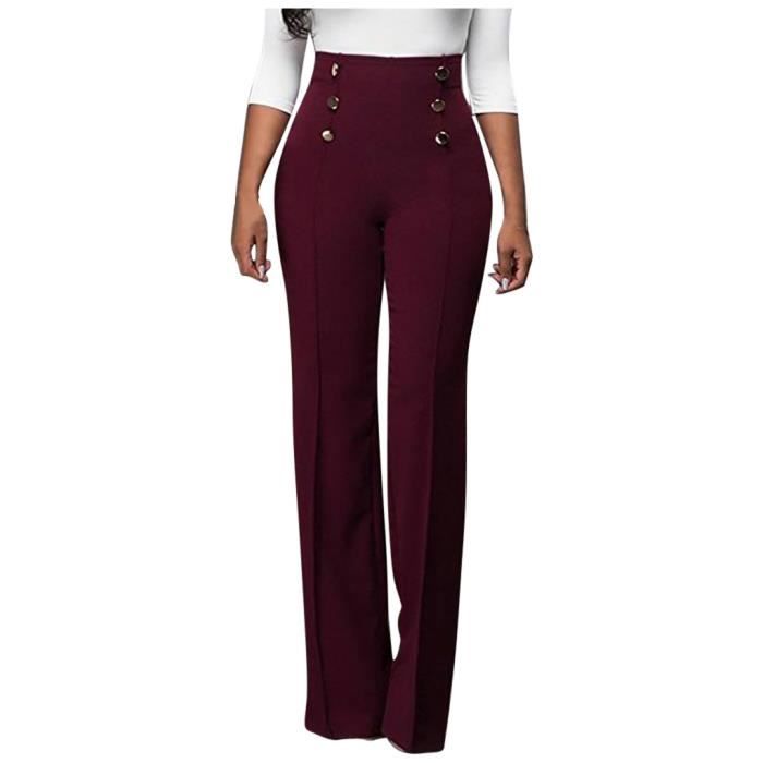Pantalon toile femme taille haute discount