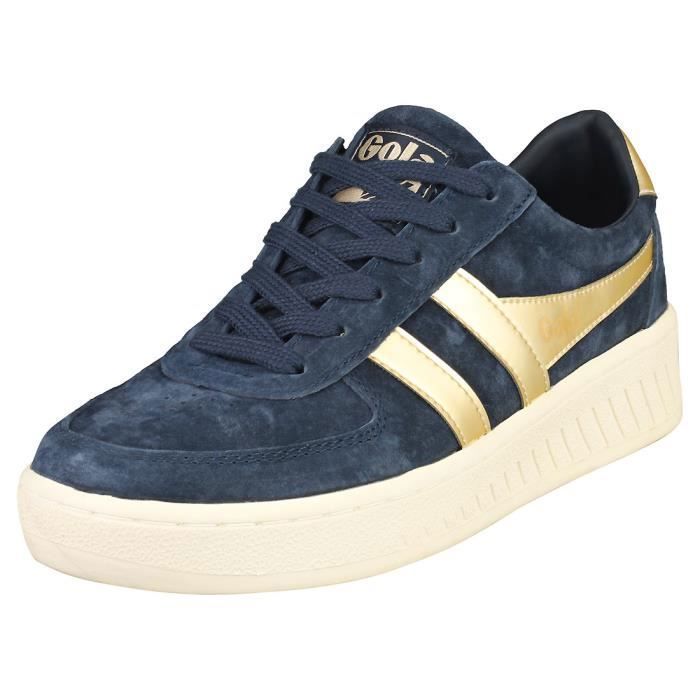 Gola Gola Grandslam Pearl CLB114DE - Baskets femme bleu marine en suède lacets