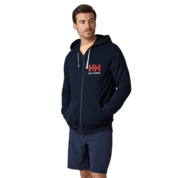 Sweatshirt à capuche zip Helly Hansen logo - navy - L