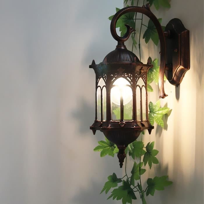 E27 Retro Lampe Applique Murale Exterieure Jardin Cour Pelouse