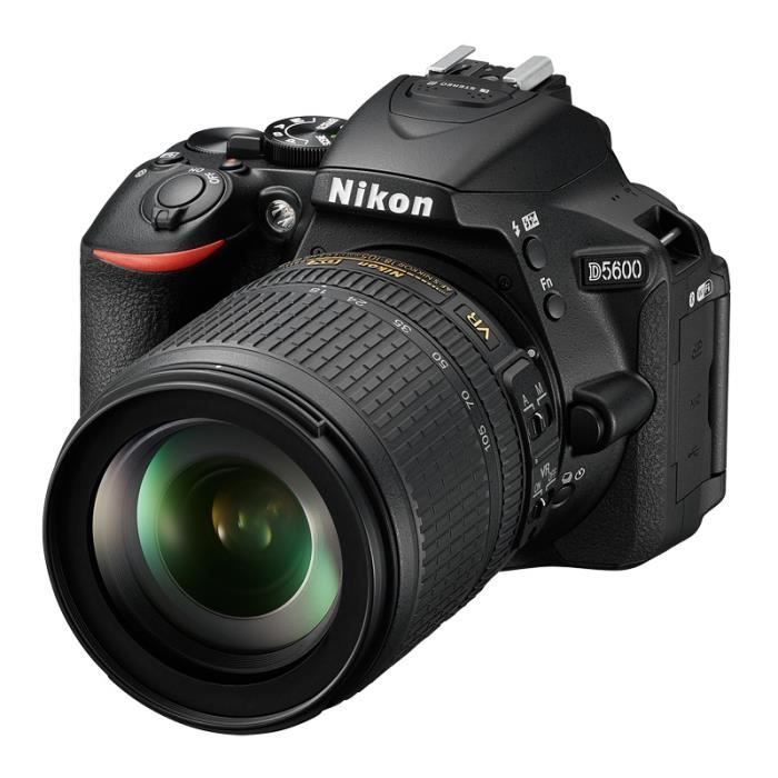Appareil photo reflex - NIKON - D5600 + AF-S DX 18-105mm f/3.5-5.6G ED VR - 18-105 mm - f/3.5-5.6 - Noir