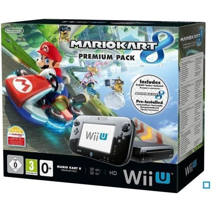 Console Wii U Pack Mario Kart 8 - 32 Go Noir - Bundle Mario Kart