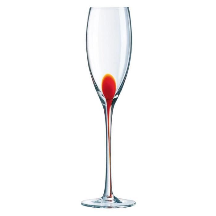 Flûtes à champagne Set de 4 pièces DRIP Rouge Cdiscount Maison