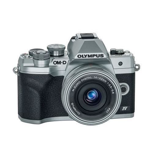 Olympus Kit d`appareil photo Micro Four Thirds OM-D E-M10 Mark IV, capteur 20 MP, viseur électronique, vidéo 4K,