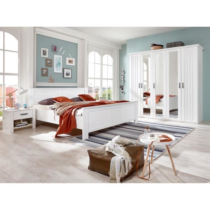 Chambre A Coucher Adulte En Panneaux De Particules Coloris Blanc
