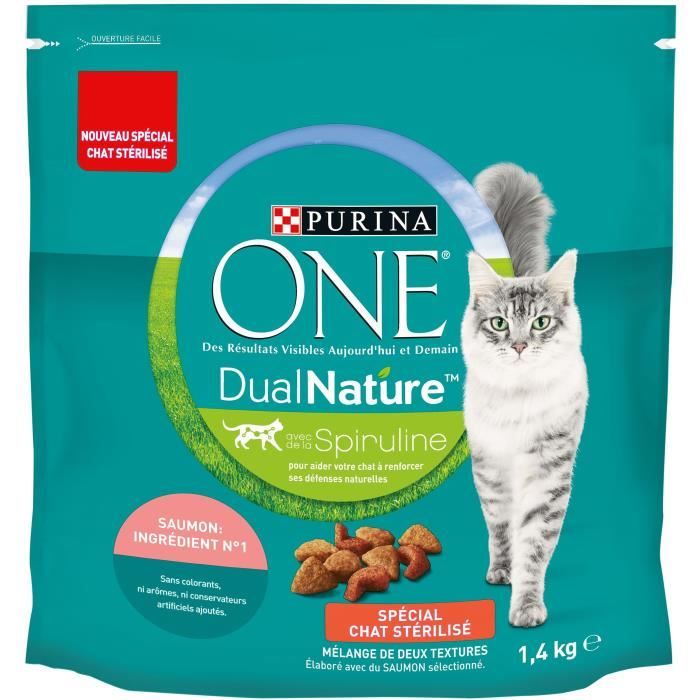Purina One Croquettes Au Saumon Avec De La Spiruline Dualnature Pour Chat Adulte Sterilise 1 4 Kg Cdiscount Animalerie Purina One Croquettes Au Saumon Avec De La Spiruline Dualnature Pour Chat Adulte Sterilise 1 4 Kg Cdiscount Animalerie