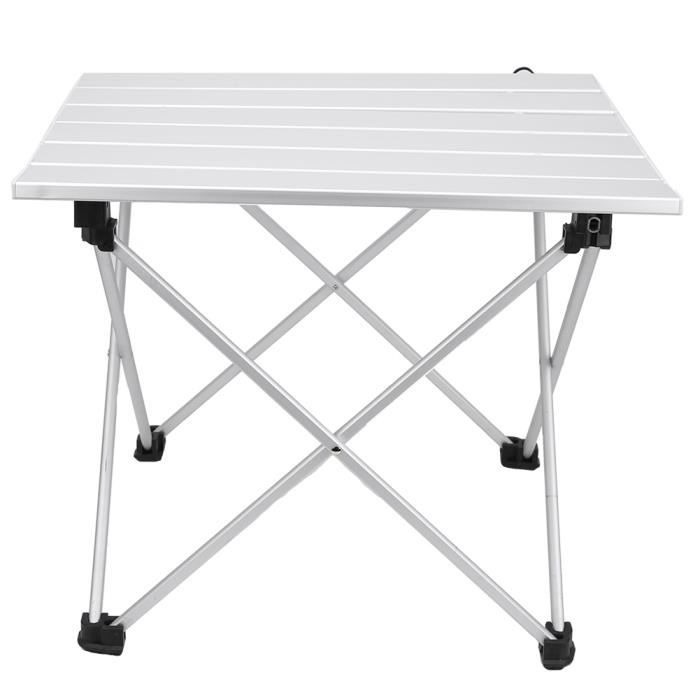 Pwshymi Table d'extérieur Table de bureau pliable en alliage d'aluminium, pour Camping en plein air (petite) jardin table