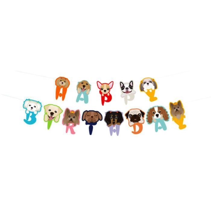 Anniversaire Banniere Drole Chien Fete D Anniversaire Bruant Pour Animaux Decoration Banderole Banniere Guirlande Hors Noel Cdiscount Maison