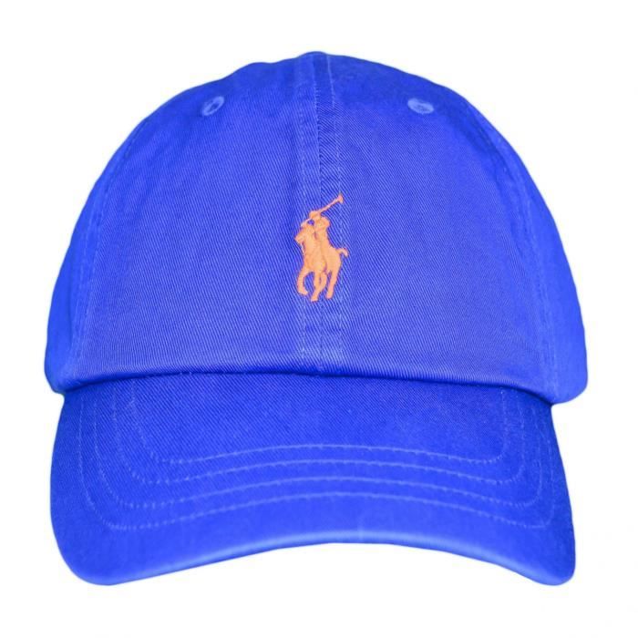 Casquette Ralph Lauren bleu royal logo orange pour homme - Couleur: Bleu -  Taille: TU - Cdiscount Prêt-à-Porter