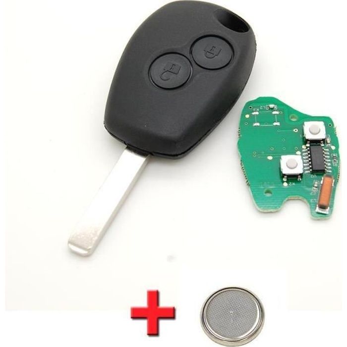 Clé Complète Électronique à Programmer ANGOFIZ Compatible Renault Clio 2, Kangoo, Twingo, Scenic, Megane, Master 433MHz ID46 Lame NE73