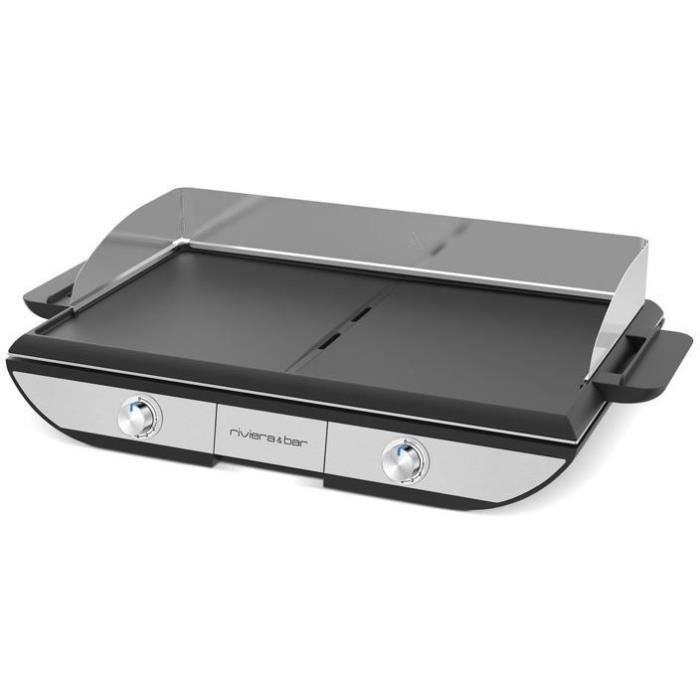 Riviera & Bar Electric BBQ Grill Plancha QPL1045 | Enameled Cast Iron Plate, 45x35cm, IPX4 Outdoor Use