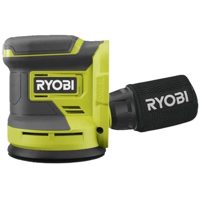 RYOBI - Ponceuse excentrique 18V ONE+ - oscillation 24 mm - patin diam. 125 mm - 22 000 osc/min - Livrée avec 3 abrasifs - RROS18-0