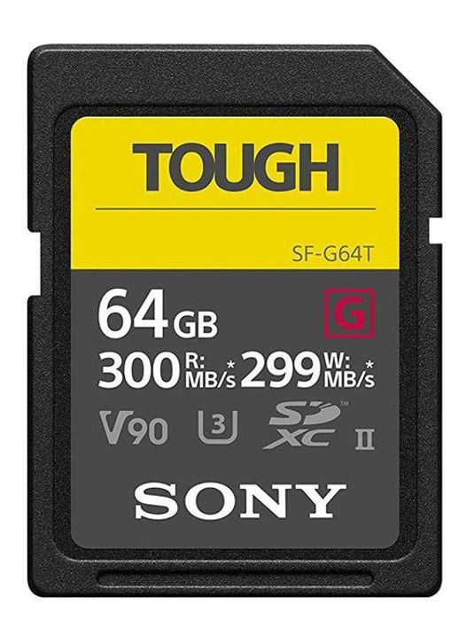 Carte mémoire flash Sony SF-G series TOUGH SF-G64T 64 Go Video Class V90 - UHS-II U3 - Class10 SDXC UHS-II