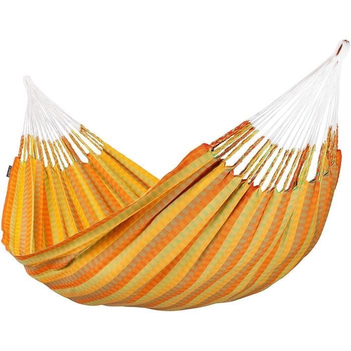 Hamac Double LA SIESTA Modesta Azure - Coton Bio GOTS - 160kg Capacity - Fabriqué En Colombie