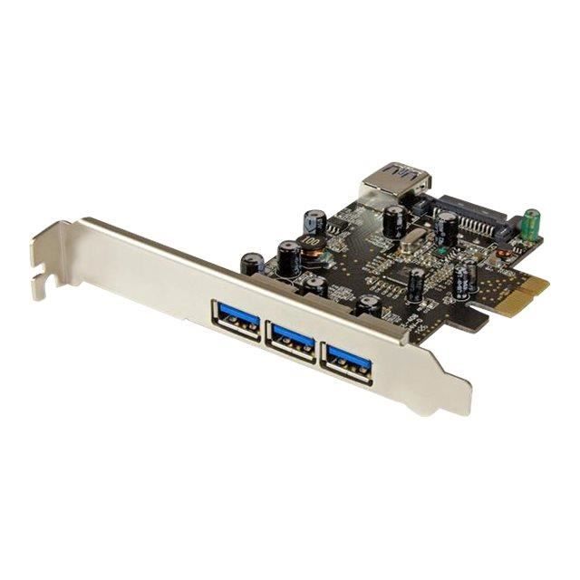 STARTECH Carte contrôleur PCI Express à 4 ports USB 3.0 - 3 externes 1 interne