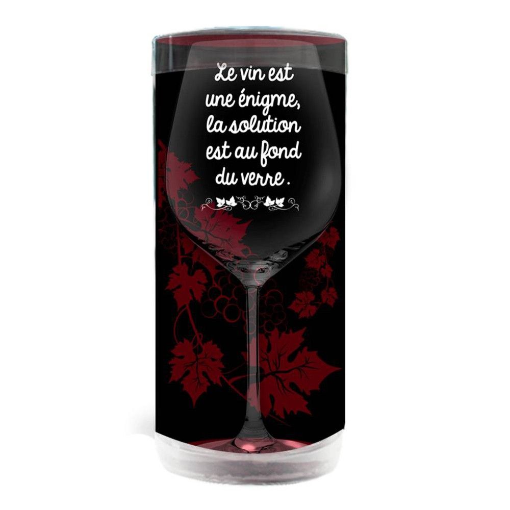 Verre A Vin Avec Citation Le Vin Est Une Enigme La Solution Est Au Fond Du Verre Cdiscount Maison