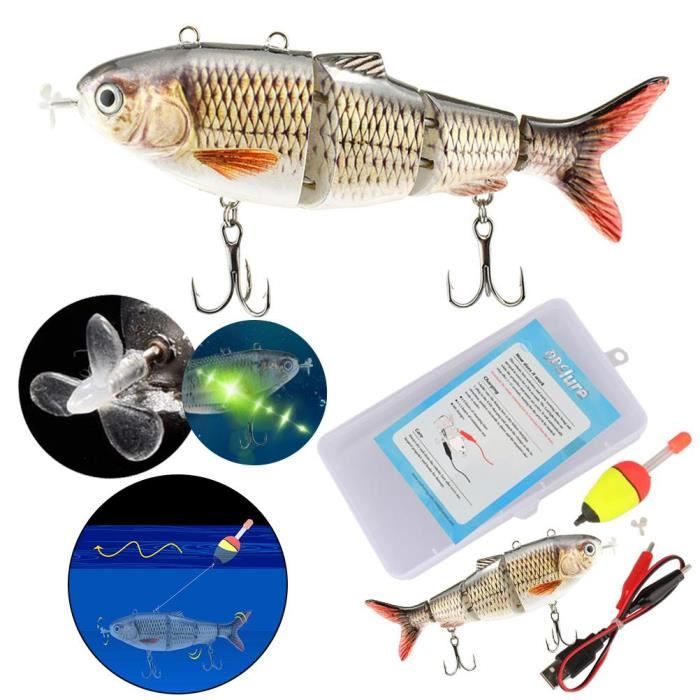 Leurre De Pêche électrique LED 13 Cm Avec Segments Articulés – USB Rechargeable