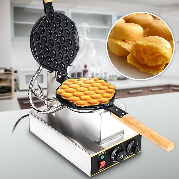 vente chaude 220v commerciale rotation hong kong oeuf gaufrier anti-bâton  bulle gaufre faisant la machine avec qq