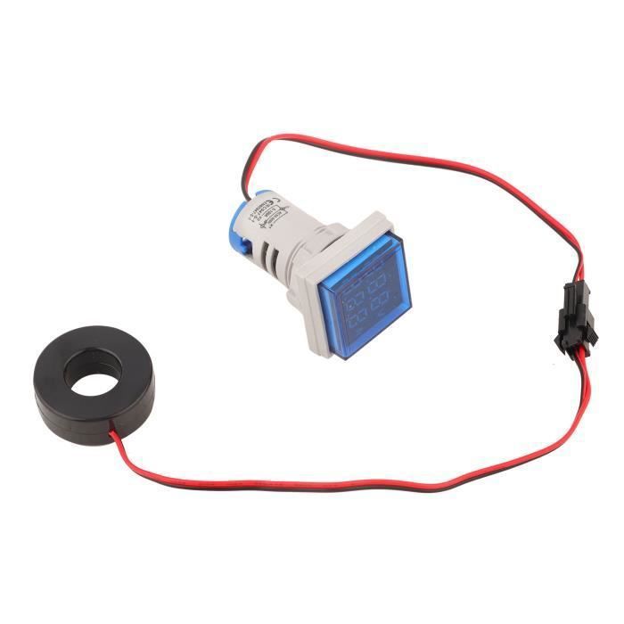 Indicateur Numérique 3 En 1 Volt/Amp/Fréquence AC - 0-100A, 50-380V, 22mm, LED Couleur