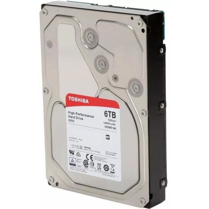 Toshiba Disque Dur interne X300 3,5'' Bulk - 6 To - 7200 rpm - 128 Mb