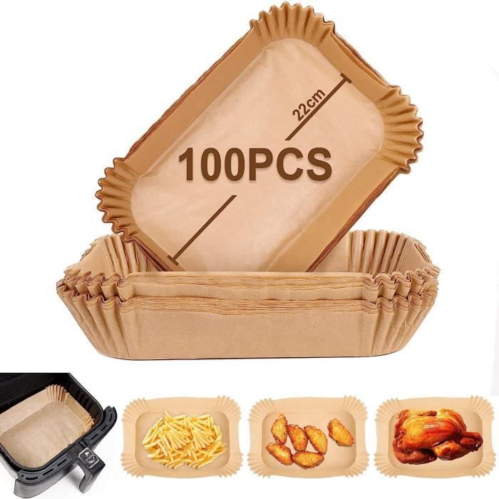 Godneei Papier Sulfurisé Air Fryer 100 Feuilles Perforées Antiadhésives - Résistant 450°F