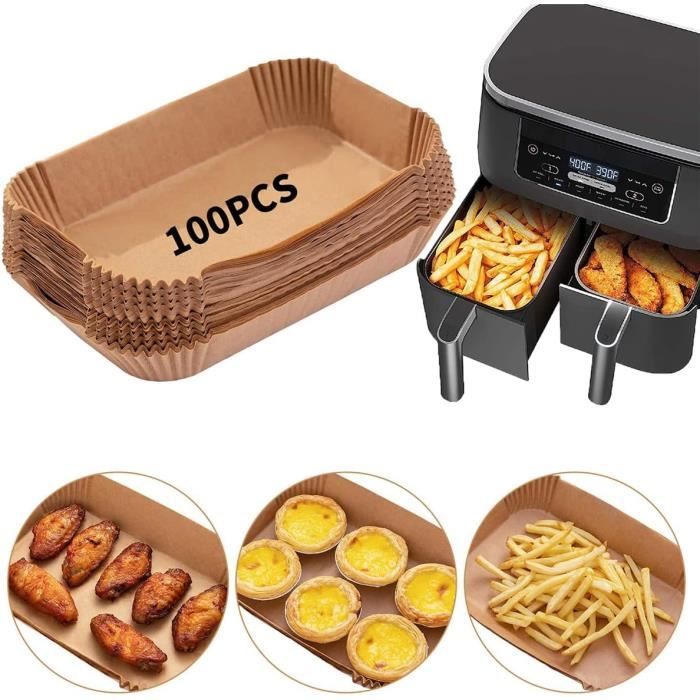 100 Feuilles Papier Cuisson Pour Friteuse Sans Huile Ninja Foodi Max Air Fryer, 20X14Cm Papier