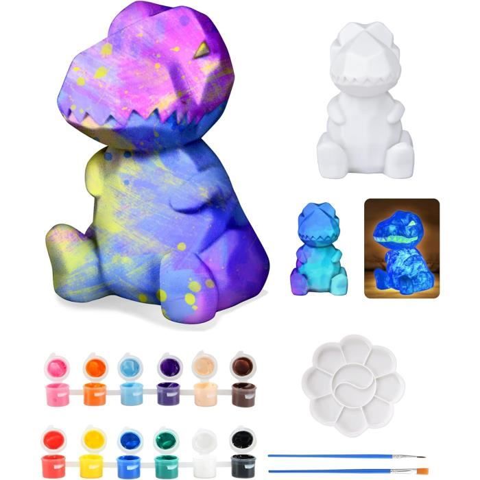 NLMWTI 2 en 1 Kit Peinture Enfant avec Lampe de Lune, Veilleuse 3D avec Figurines Spatiales, Kit D'artisanat Créatifs Cadeau Fille 5 6 7 8 9 10 Ans